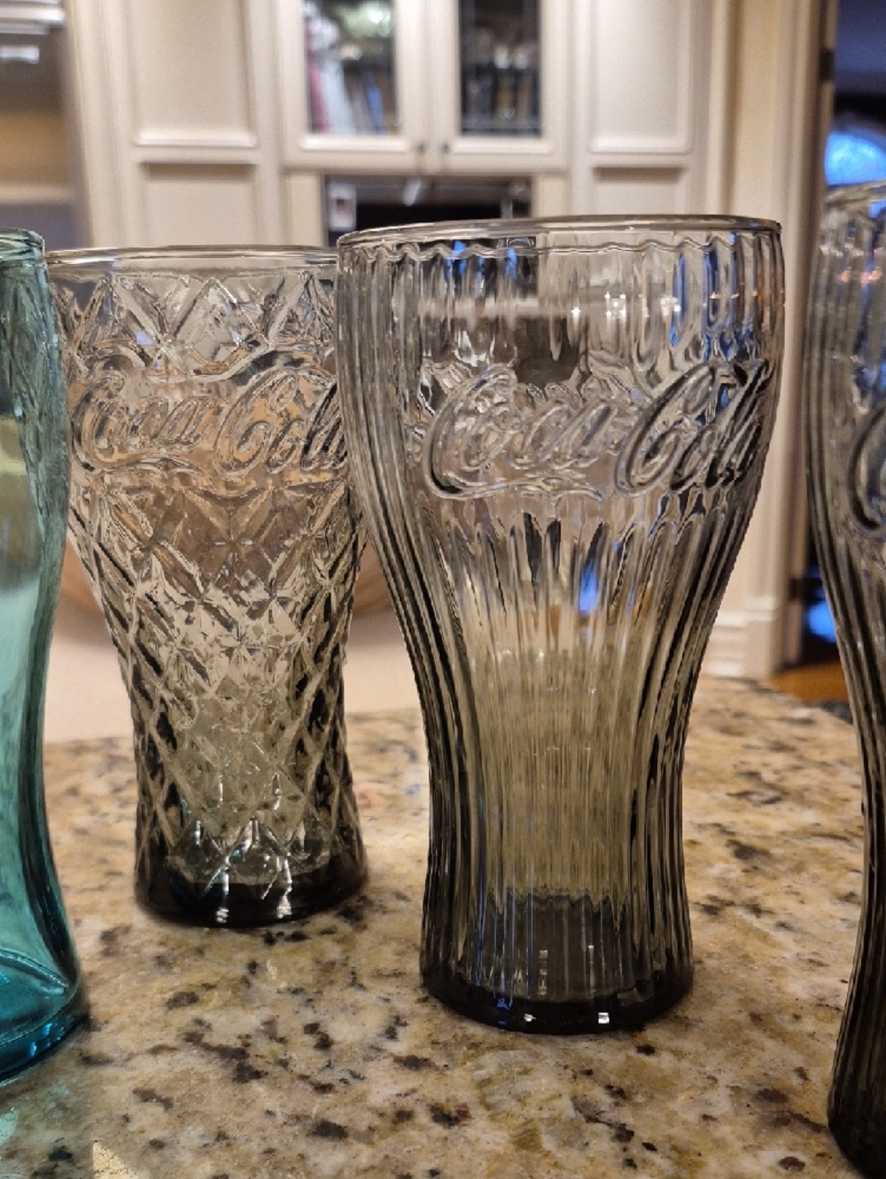 5 piece coca cola Assorted Embossed Glass Drinking - Picture 3 of 4